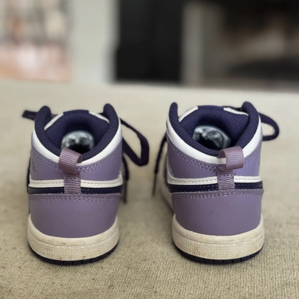 Toddler's Jordan 1 Mid Sky J Purple/White - Size 8c - Picture 6 of 6